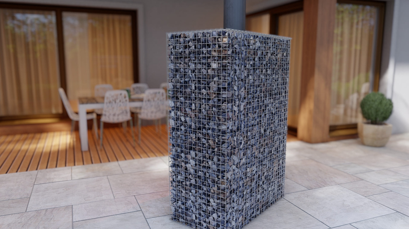 Șemineu de grădină Gabion. Fișiere DXF, SVG pentru tăiere cu plasmă și laser. Vatră de foc exterior. Фото 5