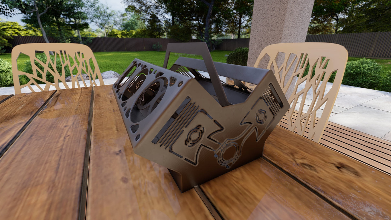 Beer and Soda Holder Engine V6. DXF, SVG files for plasma, laser cutting. Box for 330 ml Can. Фото 10