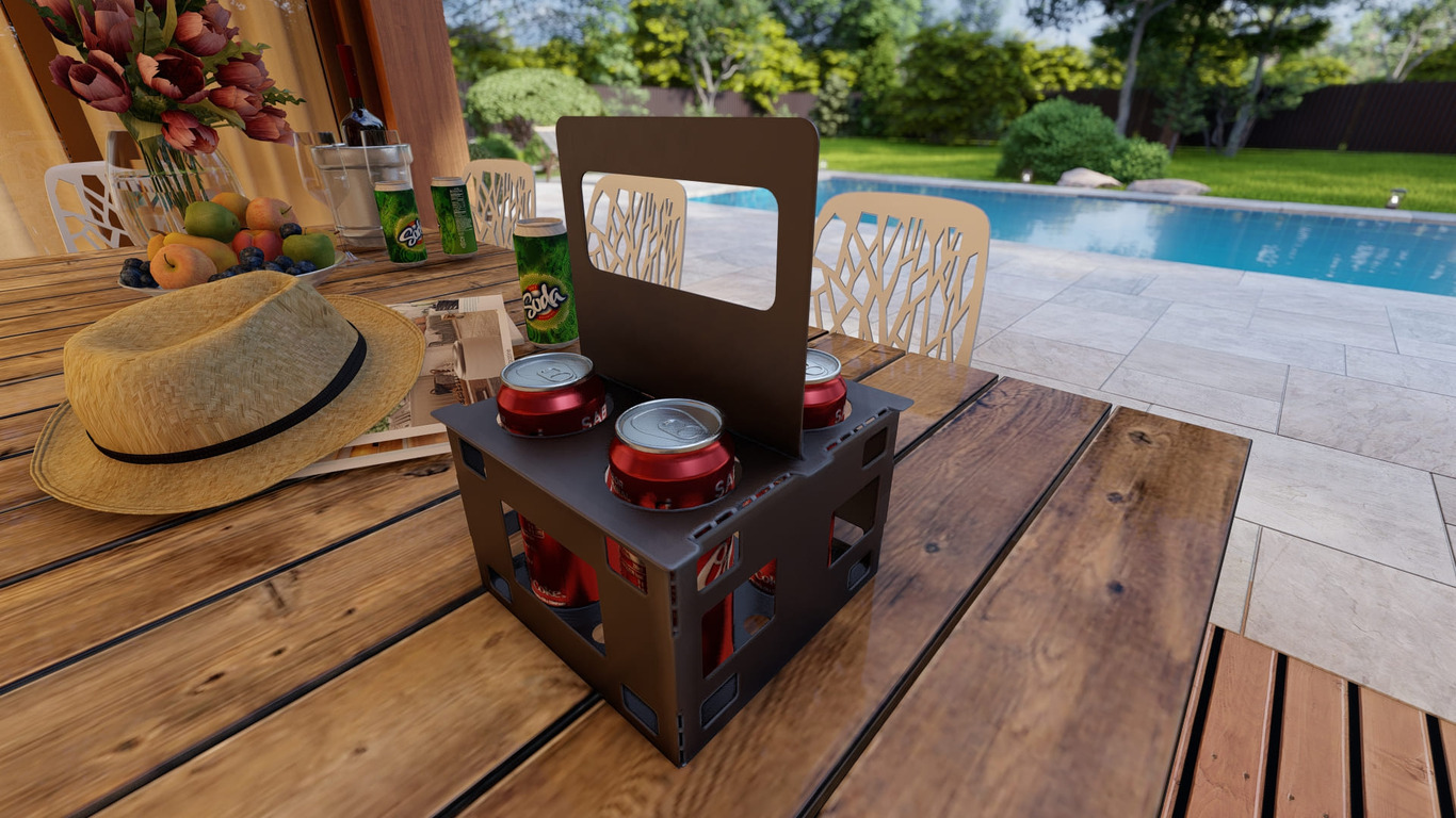 Beer and Soda Holder. DXF, SVG files for plasma, laser cutting. Pack for 500 ml Can. Фото 3