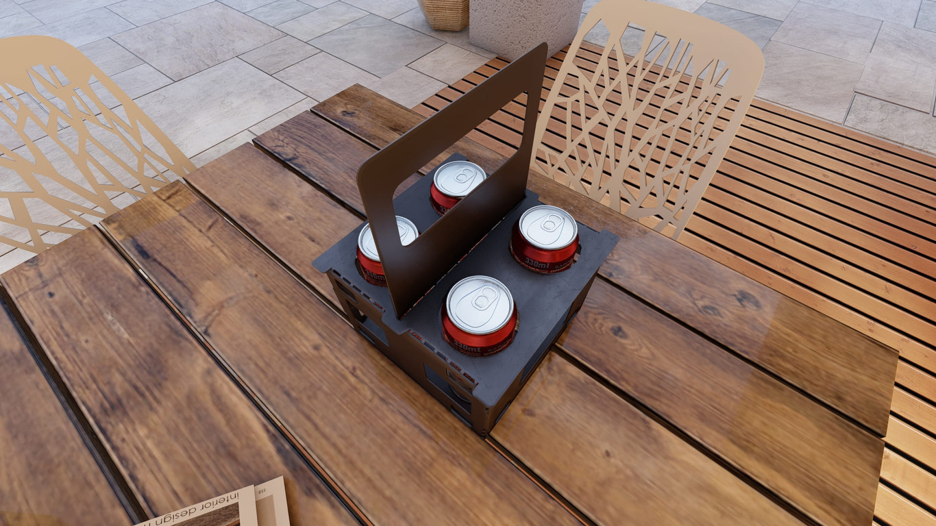 Beer and Soda Holder. DXF, SVG files for plasma, laser cutting. Pack for 500 ml Can. Фото 2