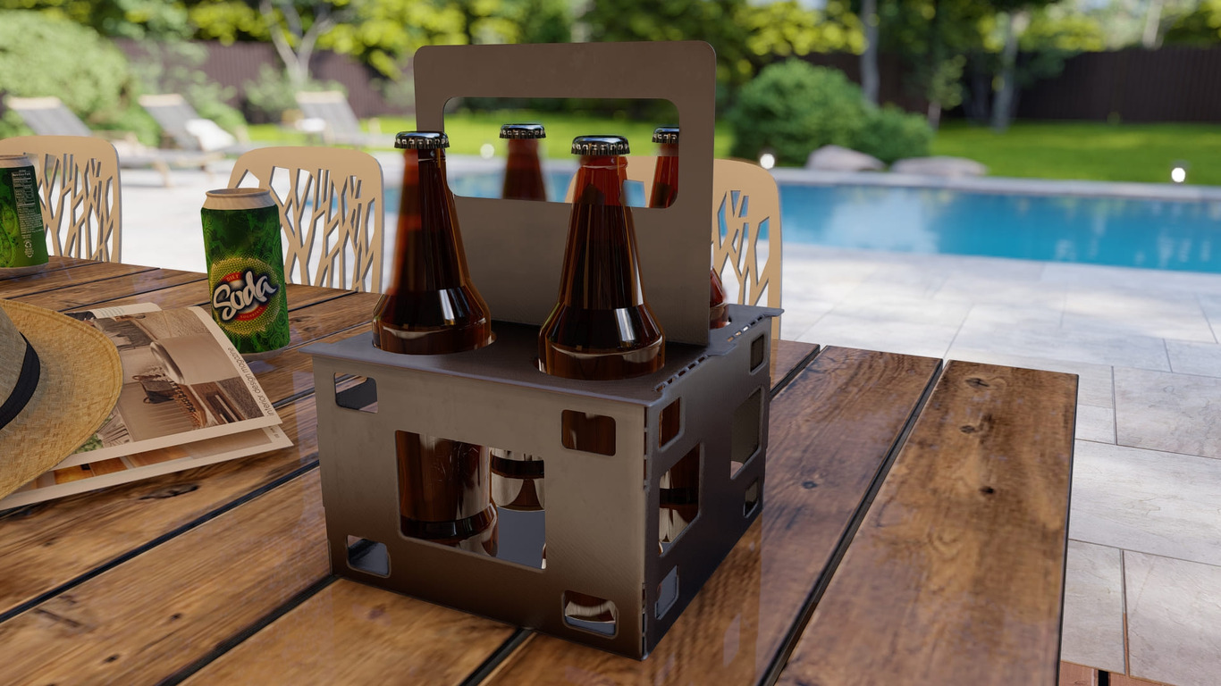 Beer and Soda Holder. DXF, SVG files for plasma, laser cutting. Pack for 500 ml Can. Фото 4