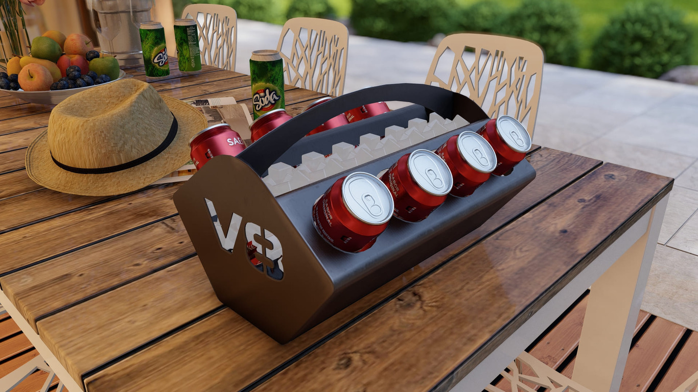 Beer and Soda Holder Engine V8 II. DXF, SVG files for plasma, laser cutting. Box for 330 ml and 500 ml Cans. Фото 11