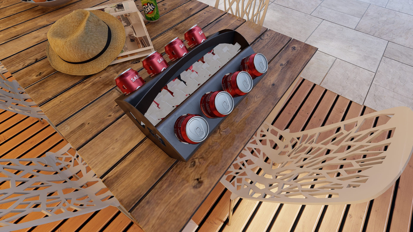 Beer and Soda Holder Engine V8 II. DXF, SVG files for plasma, laser cutting. Box for 330 ml and 500 ml Cans. Фото 12