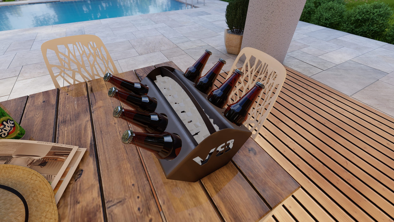 Beer and Soda Holder Engine V8 II. DXF, SVG files for plasma, laser cutting. Box for 330 ml and 500 ml Cans. Фото 14