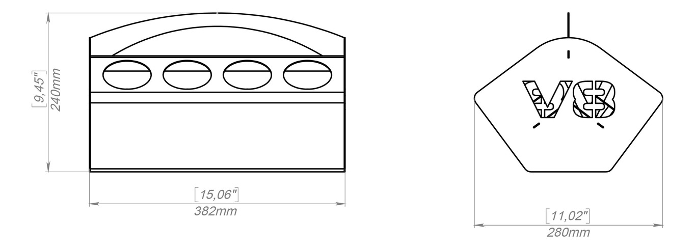 Beer and Soda Holder Engine V8 II. DXF, SVG files for plasma, laser cutting. Box for 330 ml and 500 ml Cans. Фото 17