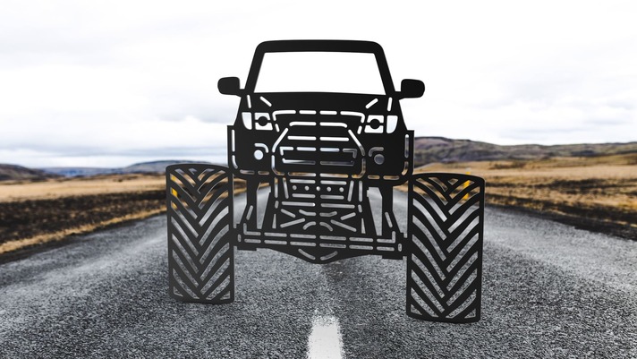 Monster Truck. DXF, SVG vector files for CNC, laser and plasma cutting