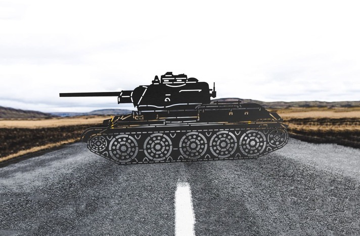 Carro Armato T34. File vettoriali DXF, SVG per taglio CNC, laser e plasma