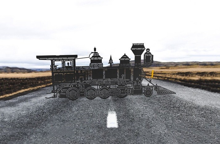 Locomotiva. File vettoriali DXF, SVG per taglio CNC, laser e plasma