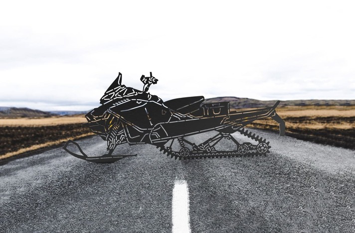 Snowmobile. DXF, SVG vector files for CNC, laser and plasma cutting
