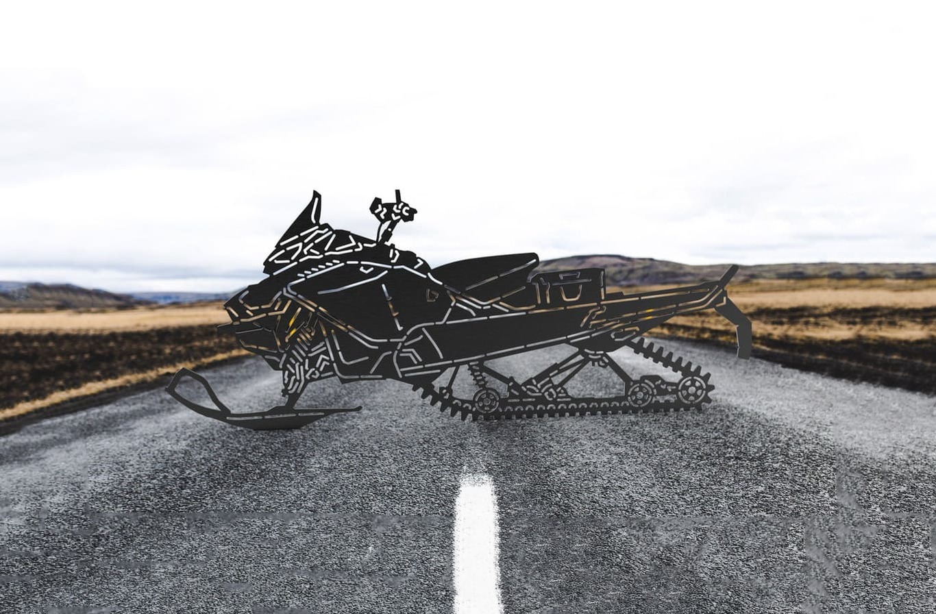 Snowmobile. DXF, SVG vector files for CNC, laser and plasma cutting