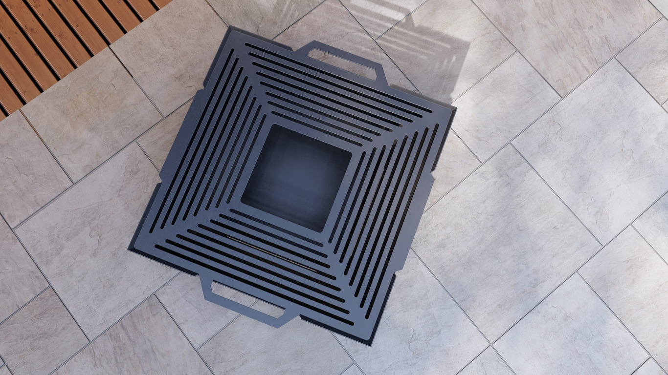 Square Weld Fire Pit Grill V4. DXF, SVG files for plasma, laser cutting. Outdoor Barbecue. Фото 10