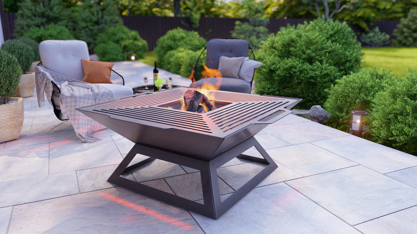 Square Weld Fire Pit Grill V4. DXF, SVG files for plasma, laser cutting. Outdoor Barbecue. Фото 2
