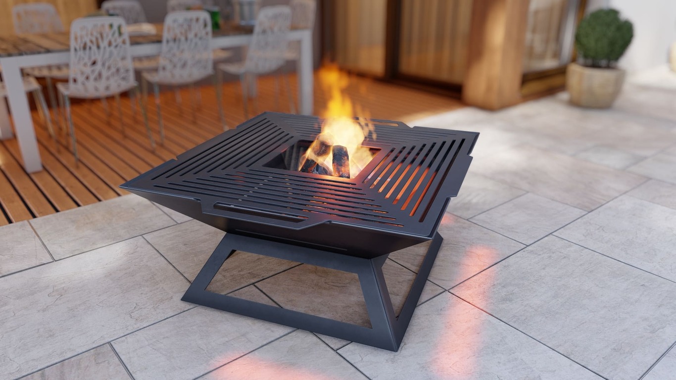 Square Weld Fire Pit Grill V4. DXF, SVG files for plasma, laser cutting. Outdoor Barbecue. Фото 5