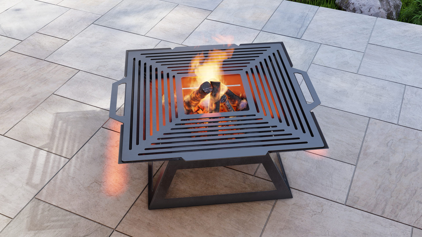 Square Weld Fire Pit Grill V4. DXF, SVG files for plasma, laser cutting. Outdoor Barbecue. Фото 6