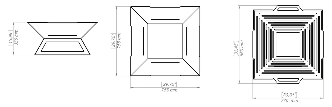 Square Weld Fire Pit Grill V4. DXF, SVG files for plasma, laser cutting. Outdoor Barbecue. Фото 11