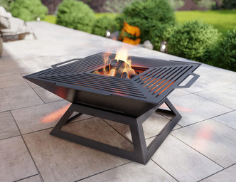 Square Weld Fire Pit Grill V4. DXF, SVG files for plasma, laser cutting. Outdoor Barbecue