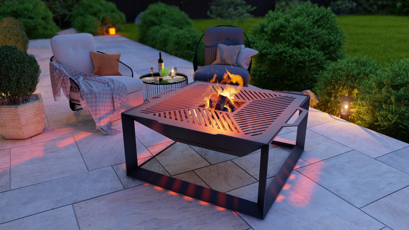 Square Weld Fire Pit Grill V5. DXF, SVG files for plasma, laser cutting. Outdoor Barbecue. Фото 3