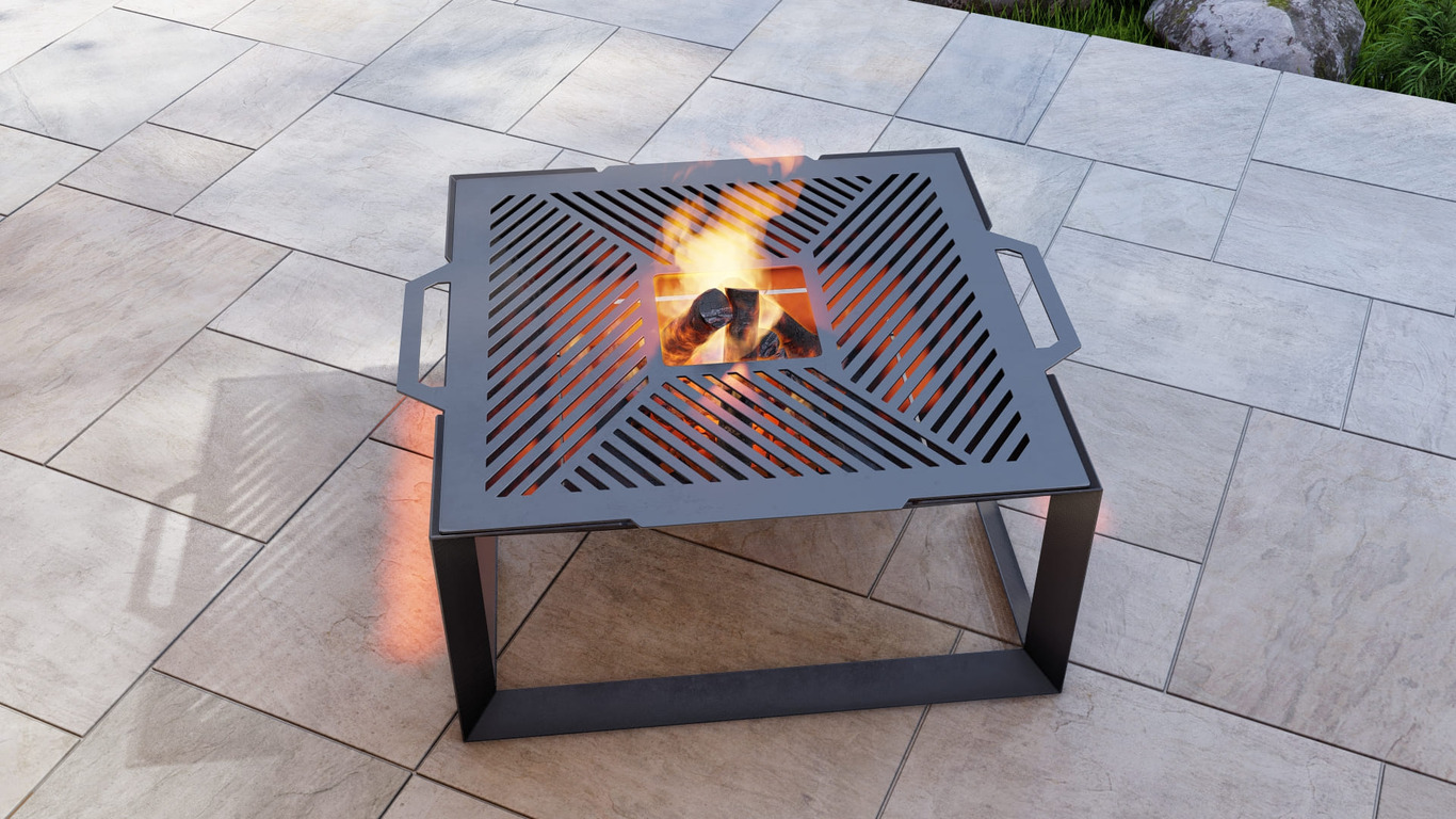 Square Weld Fire Pit Grill V5. DXF, SVG files for plasma, laser cutting. Outdoor Barbecue. Фото 7
