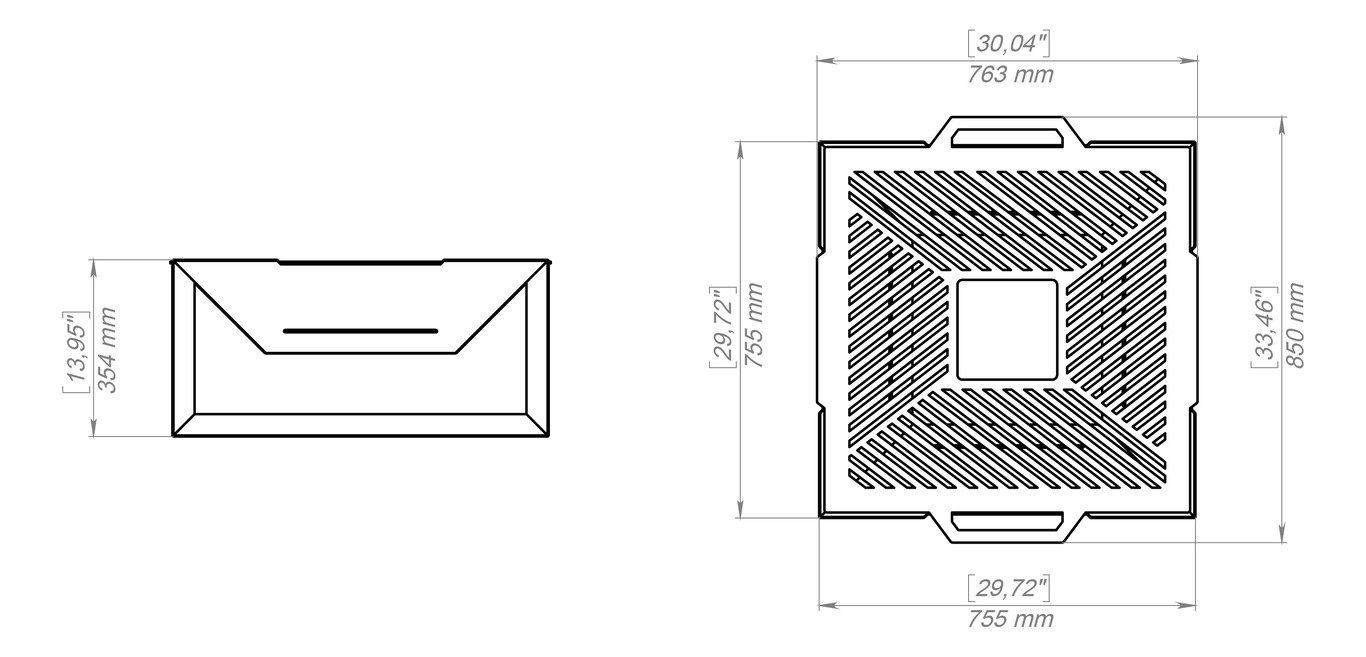 Square Weld Fire Pit Grill V5. DXF, SVG files for plasma, laser cutting. Outdoor Barbecue. Фото 11