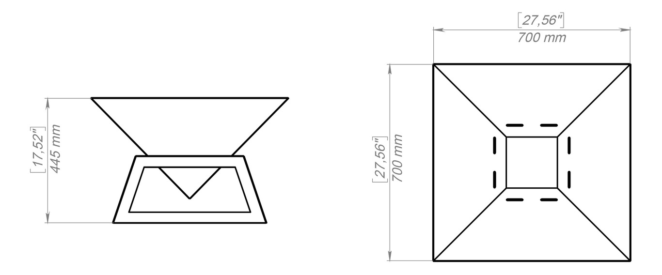 Palenisko ogrodowe kwadratowe Lot 700 mm. Pliki DXF, SVG do cięcia plazmowego i laserowego. Фото 15