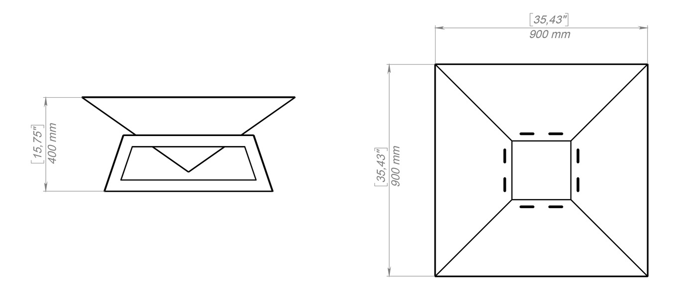 Palenisko ogrodowe kwadratowe Lot 900 mm. Pliki DXF, SVG do cięcia plazmowego i laserowego. Фото 18