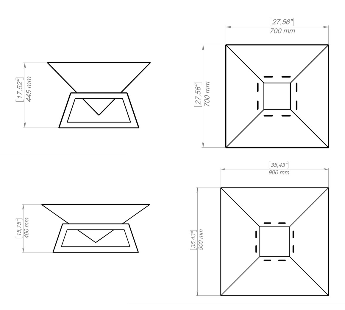 Square Fly Fire Pit Two Sizes. DXF, SVG files for plasma, laser cutting. Фото 14