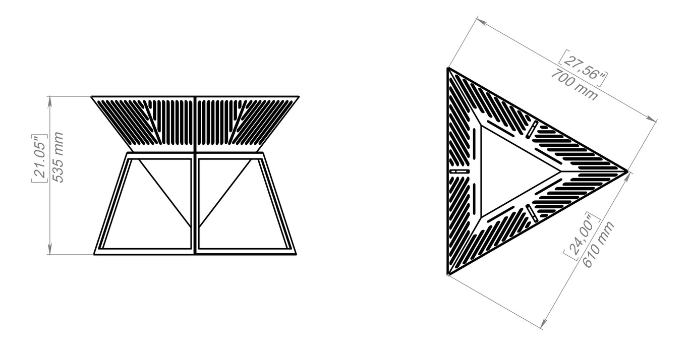 Braciere Triangolare Volante. File DXF, SVG per taglio plasma, laser. Фото 16