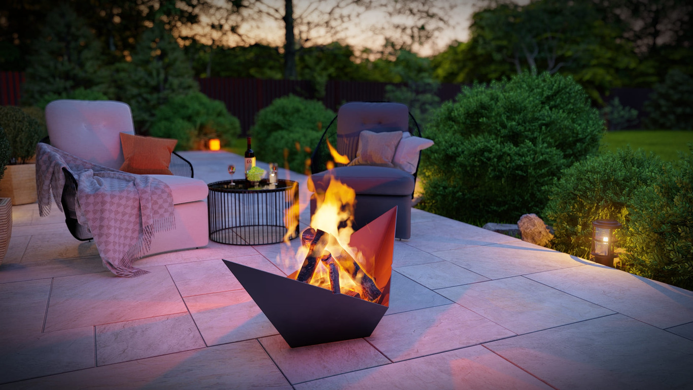 Paper Boat Fire Pit Grill. DXF, SVG files for plasma, laser cutting. Portable BBQ for Camping. Фото 4