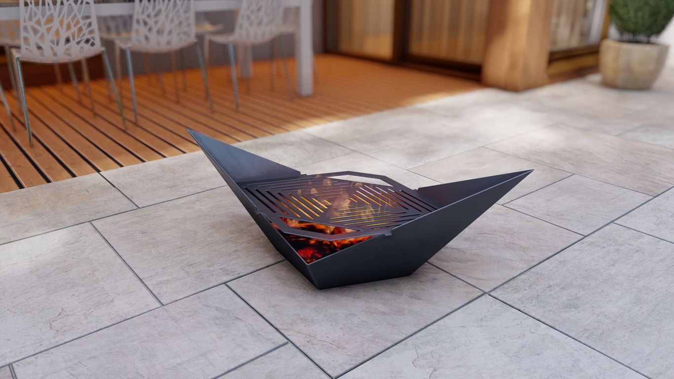 Paper Boat Fire Pit Grill. DXF, SVG files for plasma, laser cutting. Portable BBQ for Camping. Фото 7