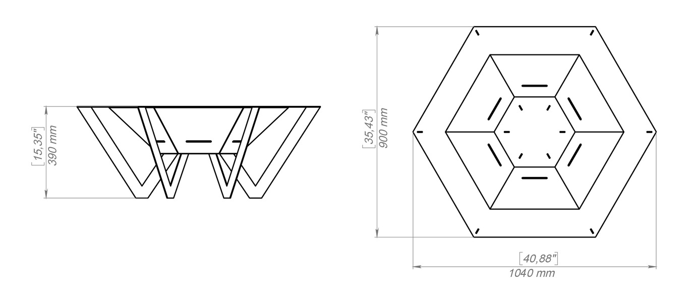 Hexagon Spider Fire Pit. DXF, SVG files for plasma, laser cutting. Фото 16