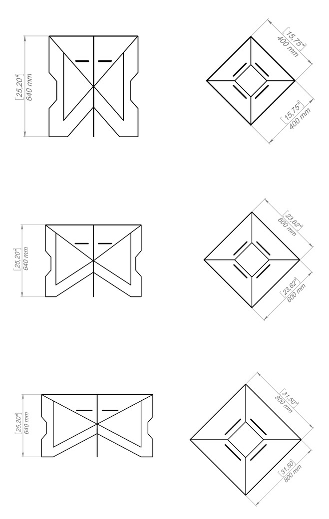 Hourglass Fire Pit Three Sizes. DXF, SVG files for plasma, laser cutting. Фото 15