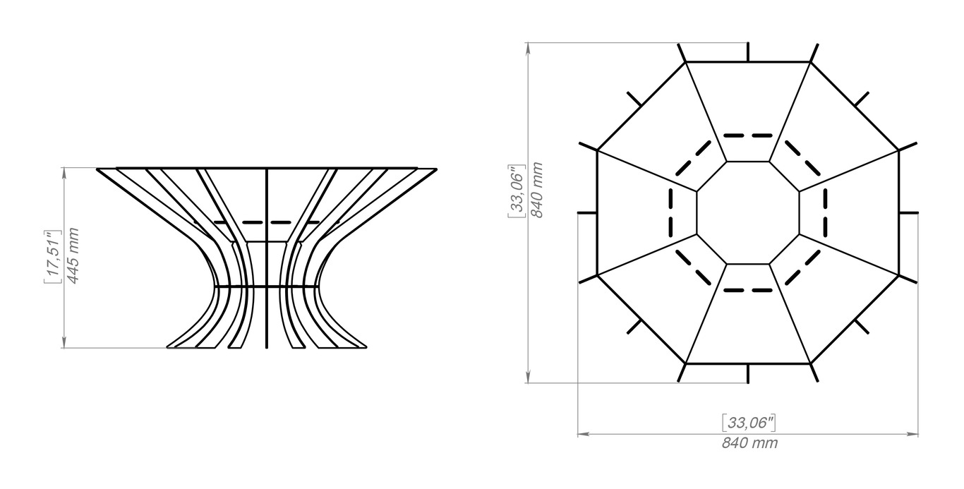 Octagon Chalice Infinity Fire Pit V1. DXF, SVG files for plasma, laser cutting. Фото 17