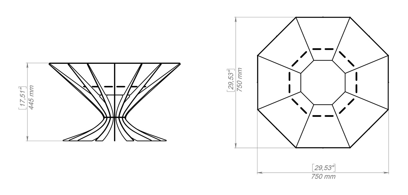 Braciere Ottagonale Calice Infinito V2. File DXF, SVG per taglio plasma, laser. Фото 19