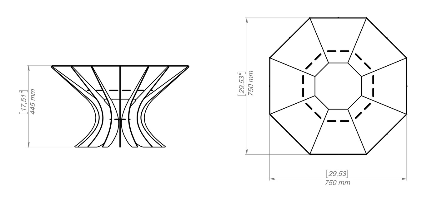 Octagon Chalice Infinity Fire Pit V3. DXF, SVG files for plasma, laser cutting. Фото 19
