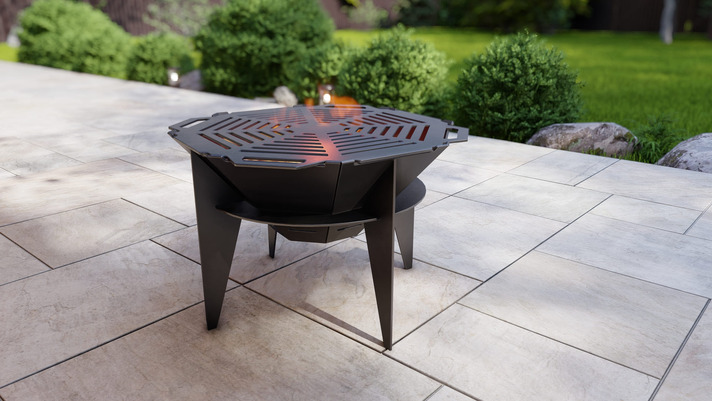 23-Inch Octagon Sky Fire Pit Grill. DXF, SVG files for plasma, laser cutting. Outdoor Barbecue