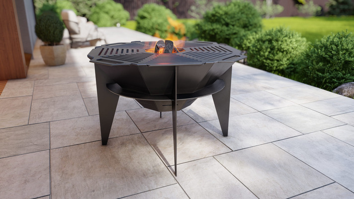 32-Inch Octagon Sky Fire Pit Grill. DXF, SVG files for plasma, laser cutting. Outdoor Barbecue