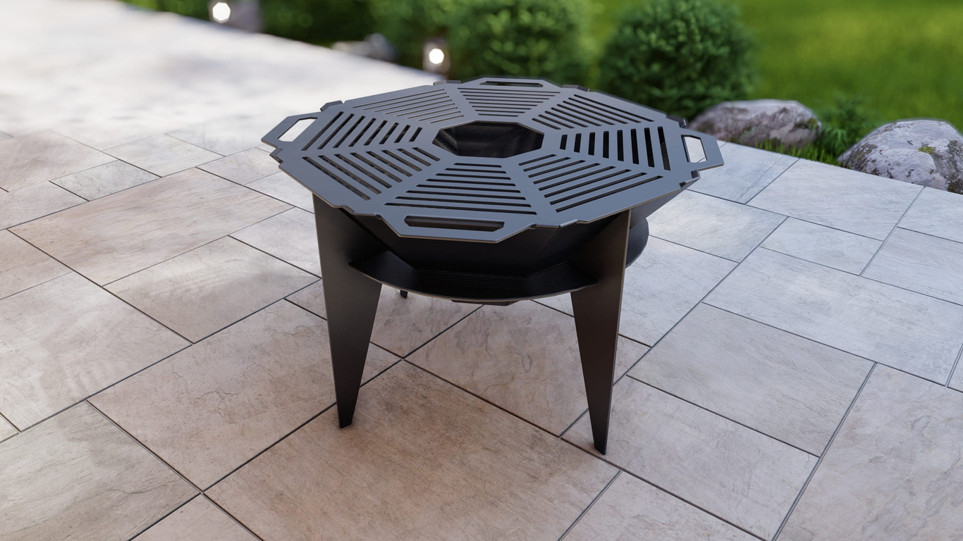 32-Inch Octagon Sky Fire Pit Grill. DXF, SVG files for plasma, laser cutting. Outdoor Barbecue. Фото 11
