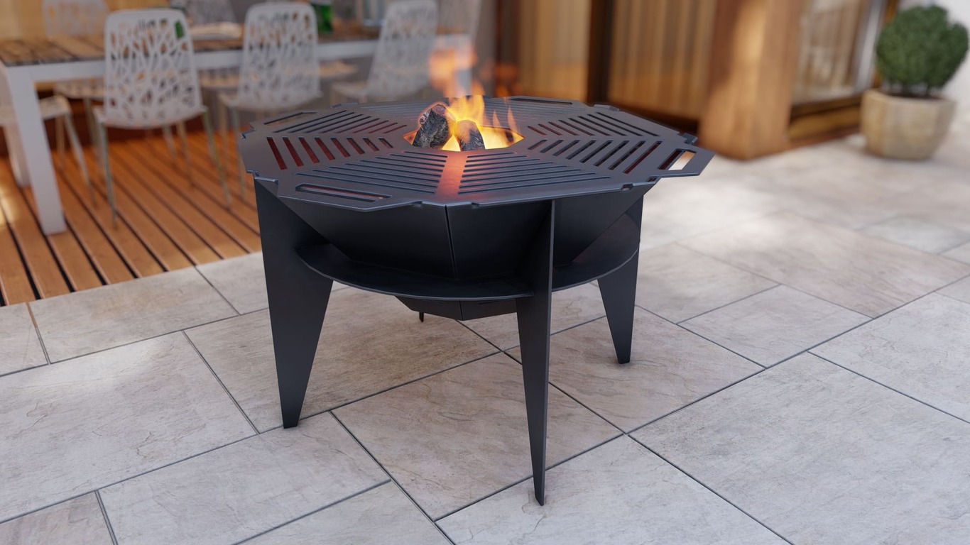 32-Inch Octagon Sky Fire Pit Grill. DXF, SVG files for plasma, laser cutting. Outdoor Barbecue. Фото 6