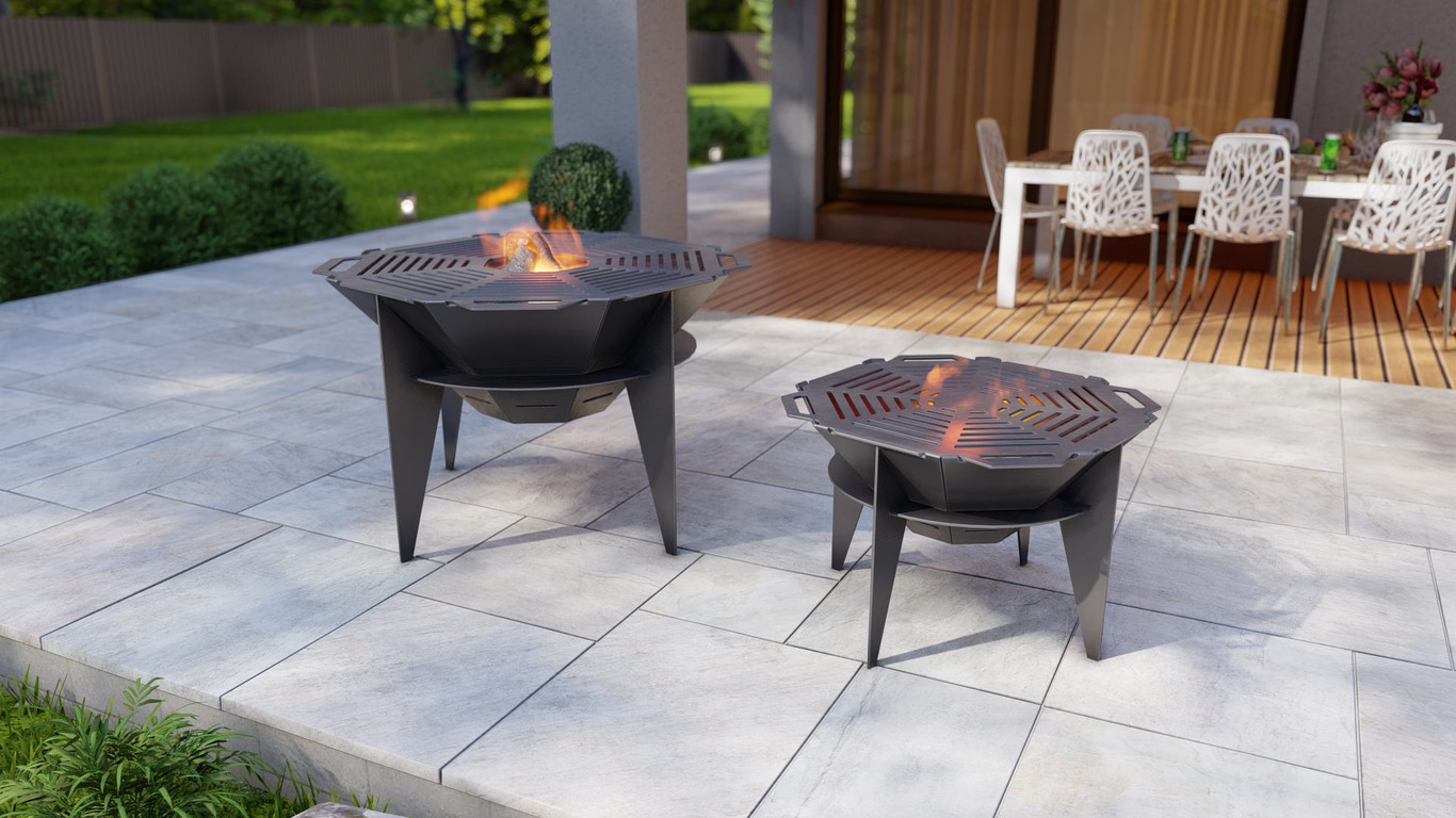 Sky Octagon Fire Pit Grill Two Sizes. DXF, SVG files for plasma, laser cutting. Outdoor Barbecue