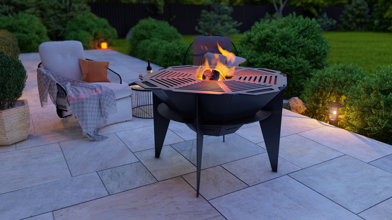 Sky Octagon Fire Pit Grill Two Sizes. DXF, SVG files for plasma, laser cutting. Outdoor Barbecue. Фото 9