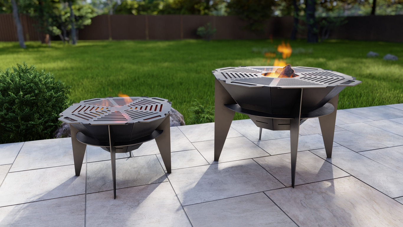 Sky Octagon Fire Pit Grill Two Sizes. DXF, SVG files for plasma, laser cutting. Outdoor Barbecue. Фото 2
