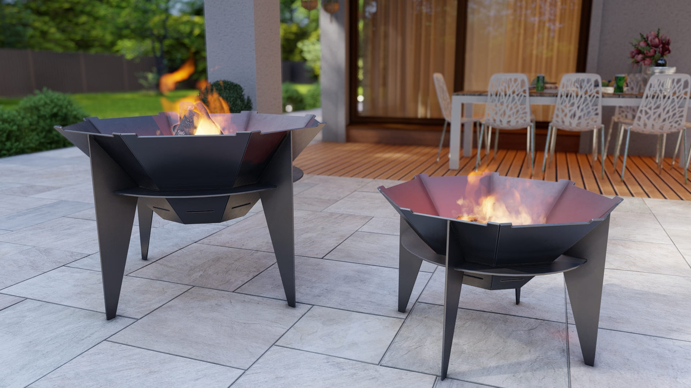Sky Octagon Fire Pit Grill Two Sizes. DXF, SVG files for plasma, laser cutting. Outdoor Barbecue. Фото 3