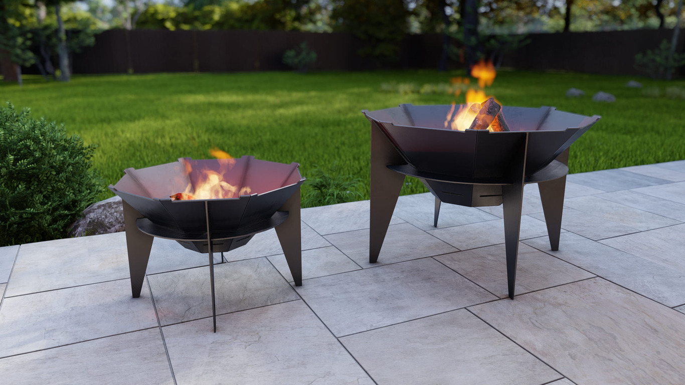 Sky Octagon Fire Pit Grill Two Sizes. DXF, SVG files for plasma, laser cutting. Outdoor Barbecue. Фото 4