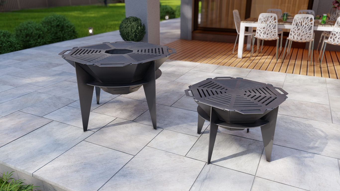 Sky Octagon Fire Pit Grill Two Sizes. DXF, SVG files for plasma, laser cutting. Outdoor Barbecue. Фото 5