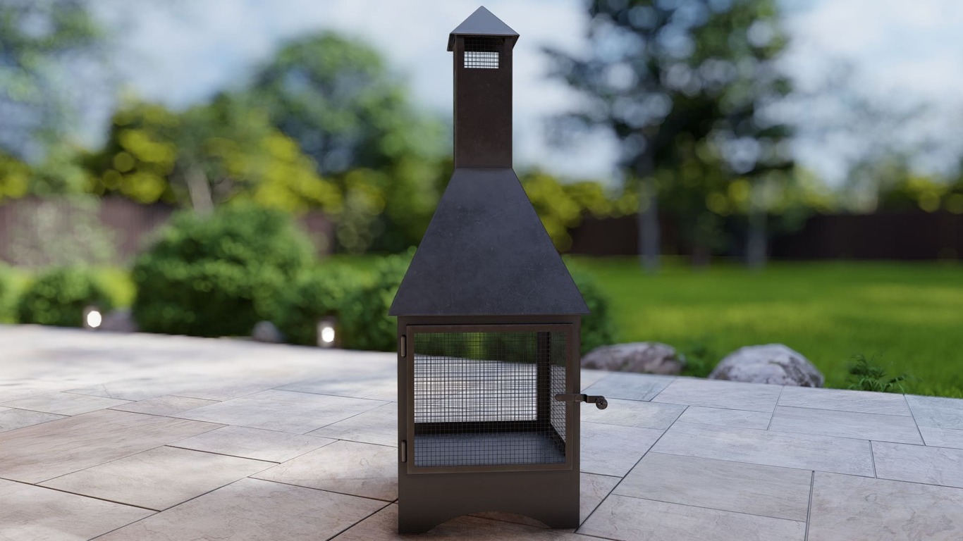 Square Vision Outdoor Fireplace with Spark Arrestor. DXF, SVG files for plasma, laser cutting. Chiminea Fire Pit. Фото 12