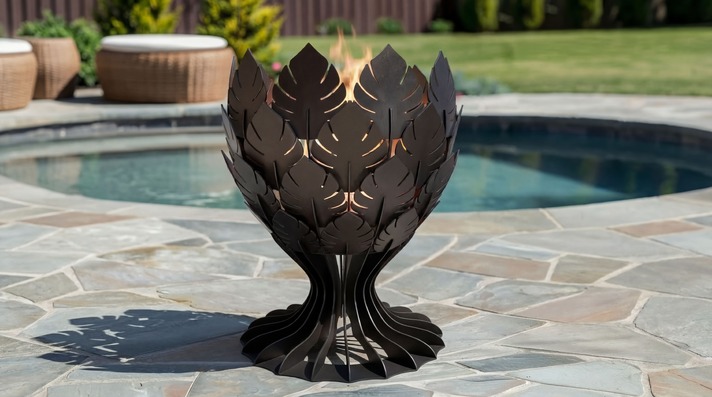 Goblet Leaves Fire Pit. DXF, SVG files for plasma, laser cutting