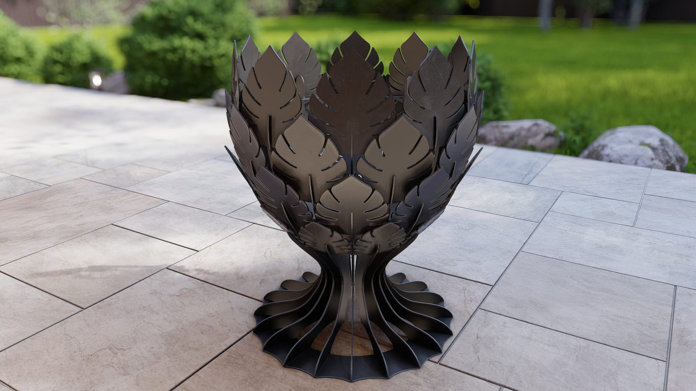 Goblet Leaves Fire Pit. DXF, SVG files for plasma, laser cutting. Фото 13