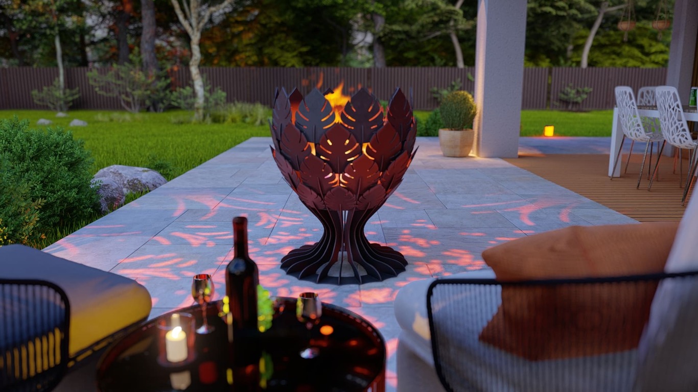 Goblet Leaves Fire Pit. DXF, SVG files for plasma, laser cutting. Фото 6