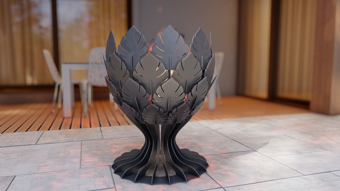 Goblet Leaves Fire Pit. DXF, SVG files for plasma, laser cutting. Фото 8