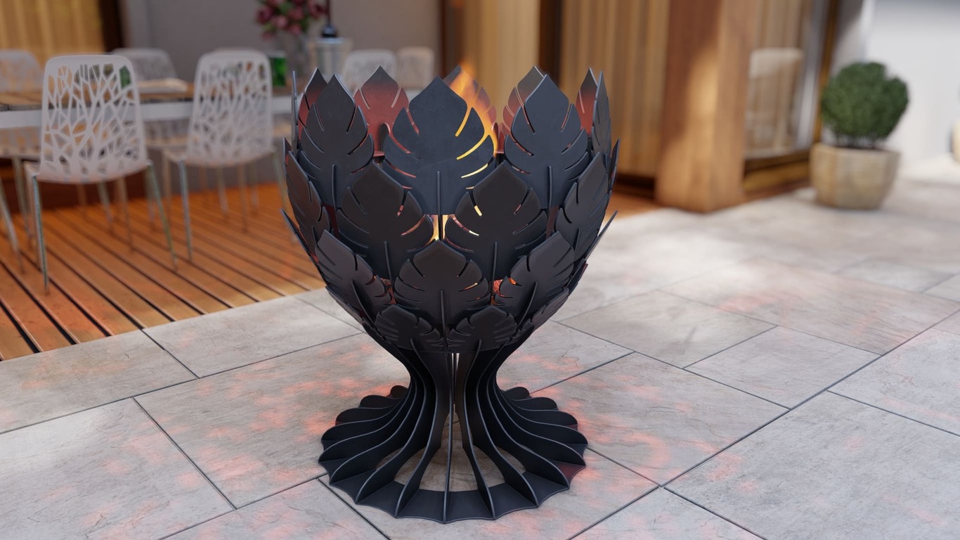 Goblet Leaves Fire Pit. DXF, SVG files for plasma, laser cutting. Фото 10